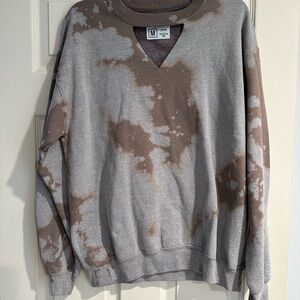 Grey bleached cutout sweatshirt